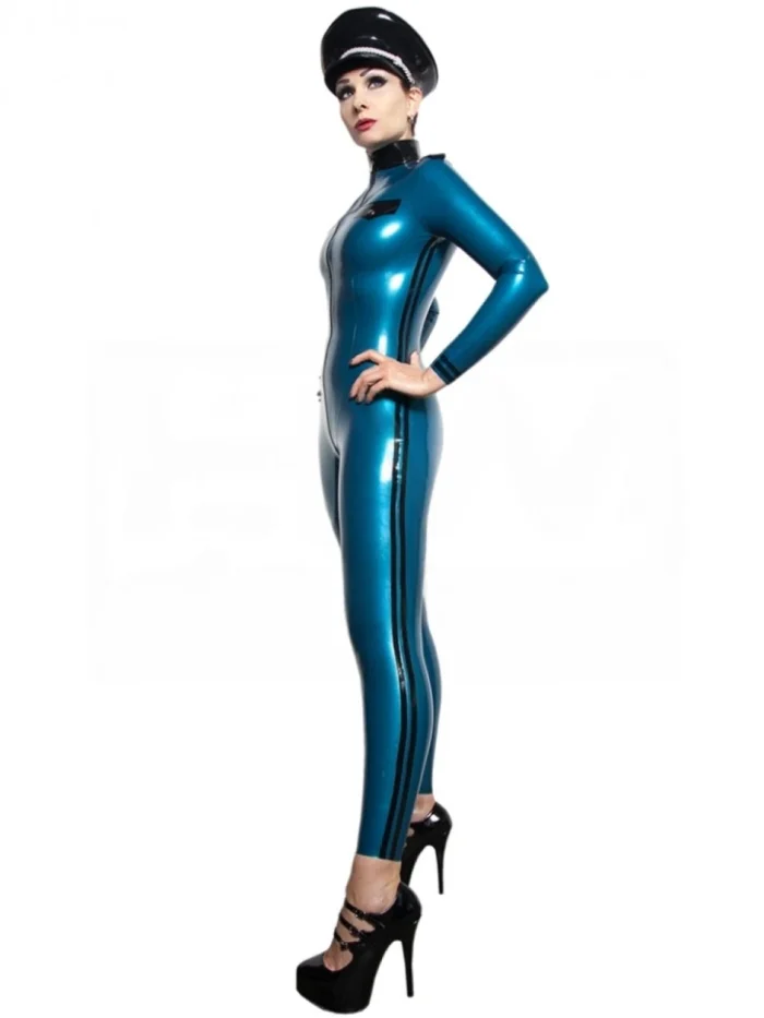 Latex Police Catsuit with long sleeves
