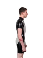 Latex Two-Tone Bodysuit with Anatomical Codpiece