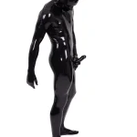 Latex Two-Tone Bodysuit with Anatomical Codpiece