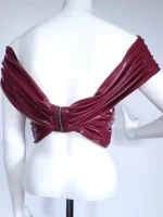 Latex Twist Off-Shoulder Crop Top