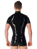 Latex Argento Short Sleeve Rubber Top
