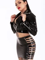Latex Raven Multi Strap Skirt