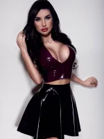 Latex Plunge Crop Top