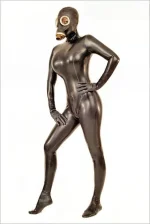 Latex MALE FIT RUSSIAN GAS MASK TOTAL ENCLOSURE RUBBER CATSUIT