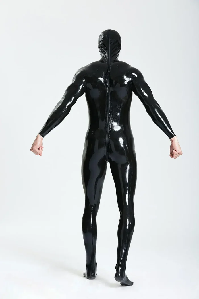 Latex Standard Full Enclosure Latex Catsuit with Eye Mouth Open
