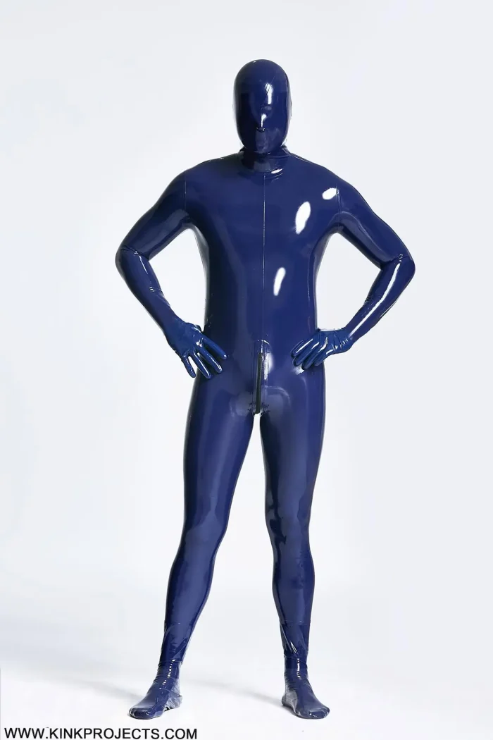 Latex Standard Full Enclosure Latex Catsuit with Eye Mouth Open