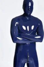Latex Standard Full Enclosure Latex Catsuit with Eye Mouth Open
