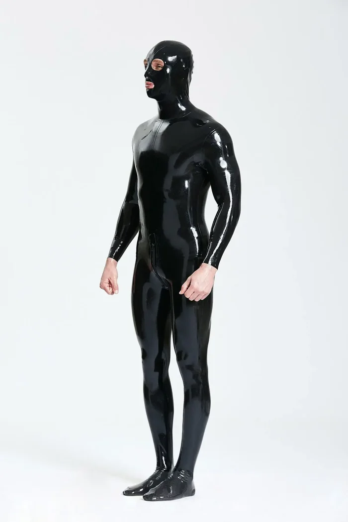 Latex Standard Full Enclosure Latex Catsuit with Eye Mouth Open