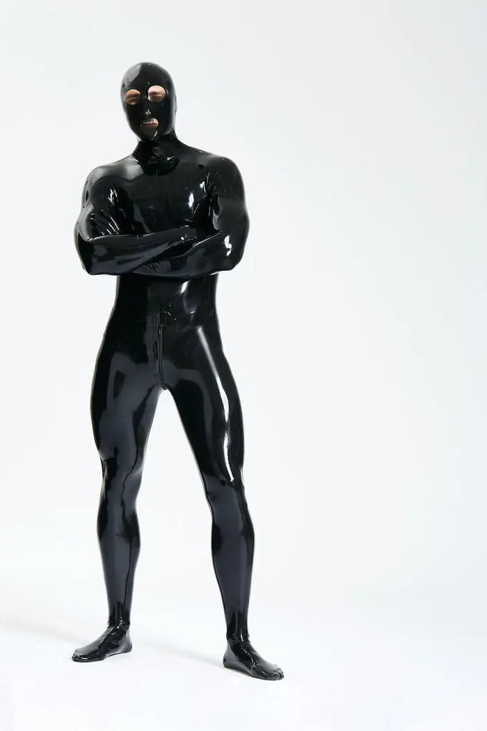 Latex Standard Full Enclosure Latex Catsuit with Eye Mouth Open