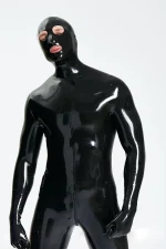 Latex Standard Full Enclosure Latex Catsuit with Eye Mouth Open