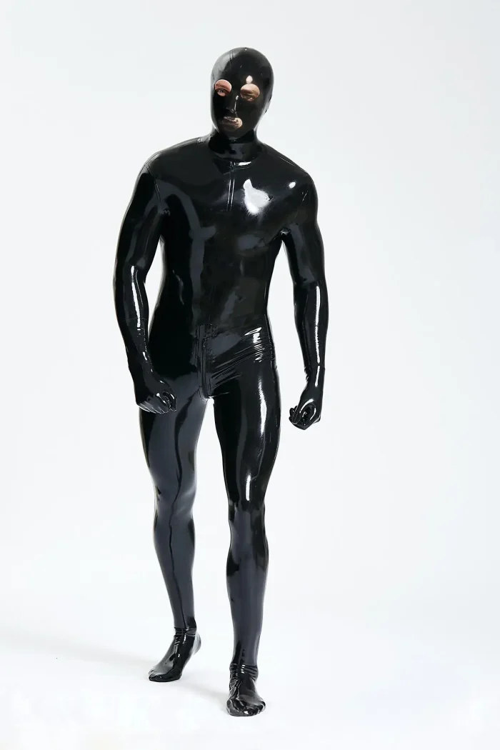 Latex Standard Full Enclosure Latex Catsuit with Eye Mouth Open