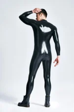 Latex Front Zipper Male Catsuit
