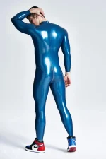 Latex Front Zipper Male Catsuit