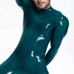 Latex Front Zipper Male Catsuit
