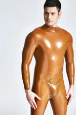 Latex Neck-entry Catsuit with Crotch Pocket