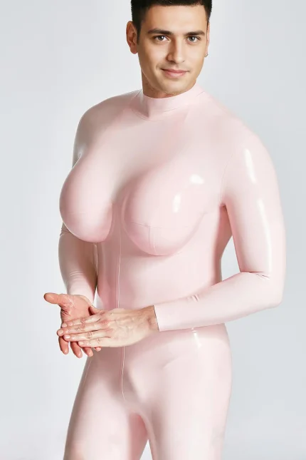 Latex Silicone Breast Cups Big-Boobs Catsuit