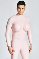 Latex Silicone Breast Cups Big-Boobs Catsuit