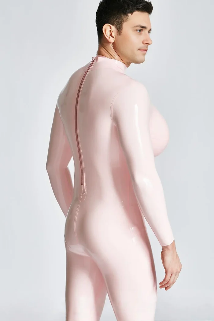 Latex Silicone Breast Cups Big-Boobs Catsuit