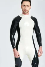 Contrast Design Latex Full Catsuit