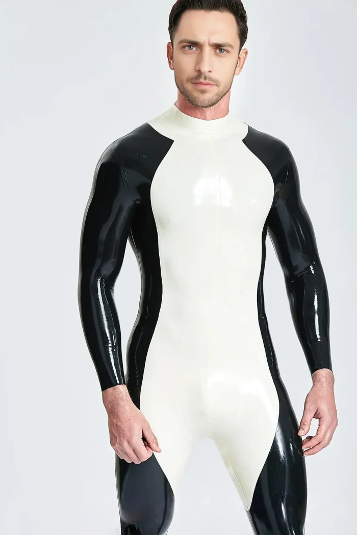 Contrast Design Latex Full Catsuit