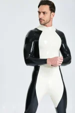 Contrast Design Latex Full Catsuit
