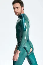 Latex Open Crotch Male Catsuit