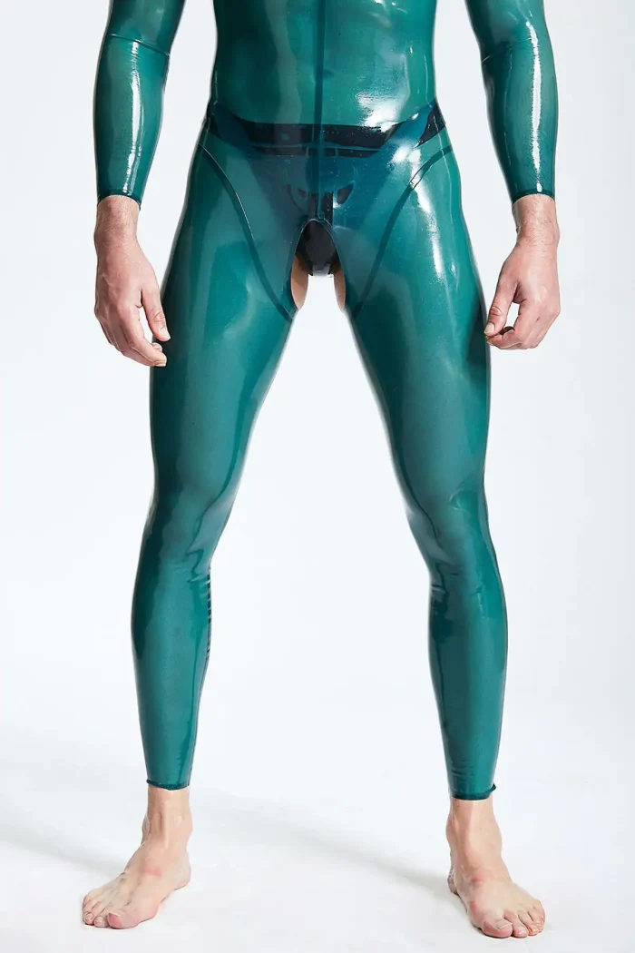 Latex Open Crotch Male Catsuit