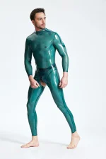 Latex Open Crotch Male Catsuit