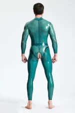 Latex Open Crotch Male Catsuit