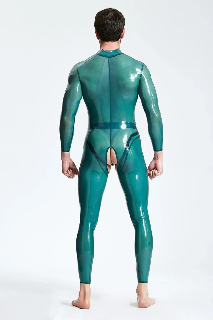Latex Open Crotch Male Catsuit