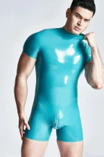 Latex Short-Leg and Short Sleeves Bodysuit