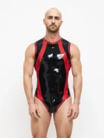 Latex Leotard High-Cut Bodysuit