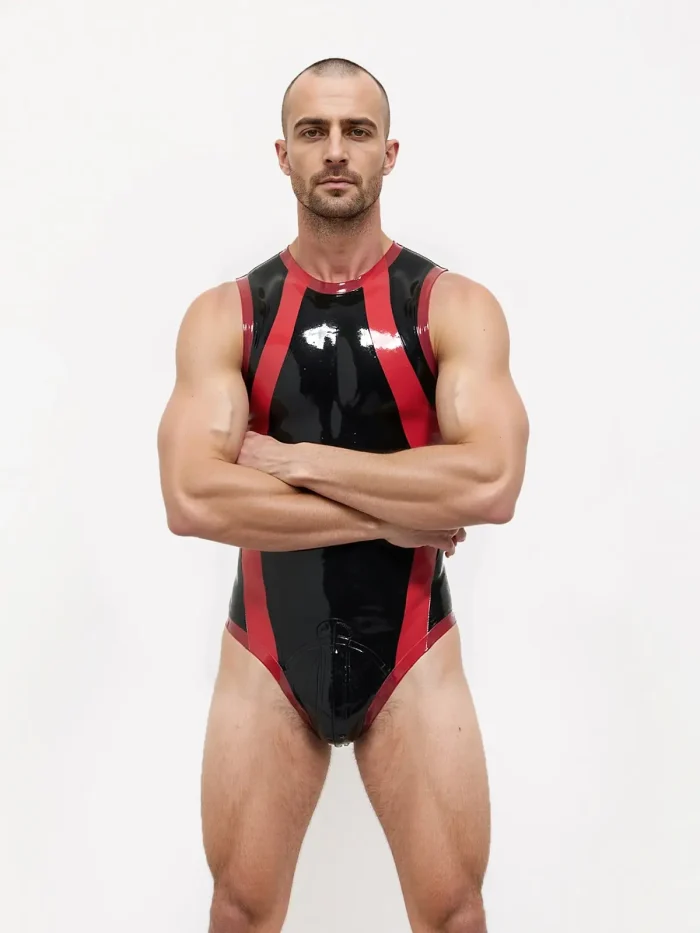 Latex Leotard High-Cut Bodysuit