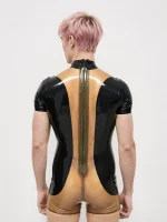 Men??s Two-Tone Latex Bodysuit with Slim Fit