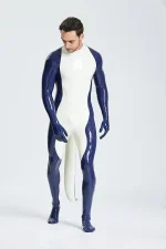 Latex Inflated Tail Catsuit Include Feet & Gloves For Men