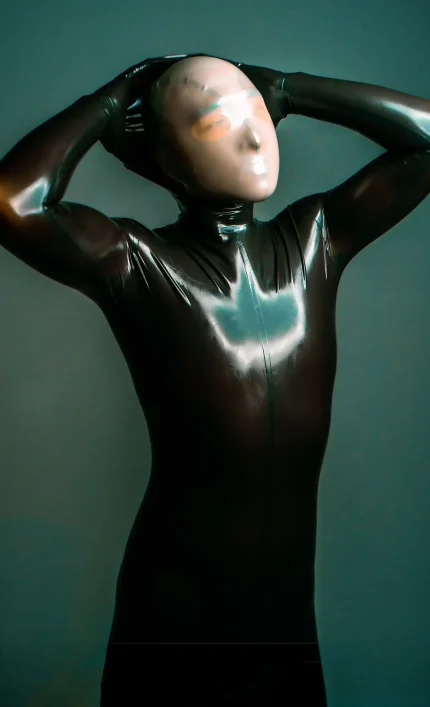 Face Entry Full Enclosure Latex Catsuit