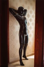 Latex Fully-Enclosed Catsuit For Men