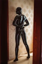 Latex Fully-Enclosed Catsuit For Men
