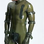 Latex Black Short Sleeve Pyjamas For Men