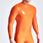 Latex Front Zipper Male Catsuit