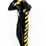 Latex Catsuit in Purple with Short Sleeves