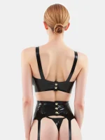 Latex Crop Top with Structured Bust Cups