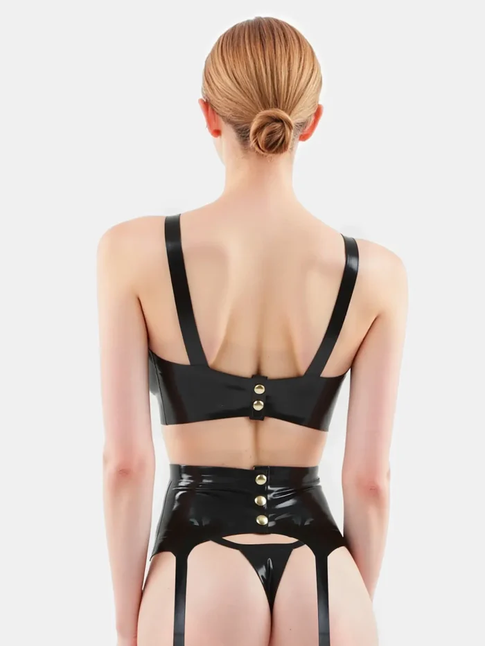 Latex Crop Top with Structured Bust Cups
