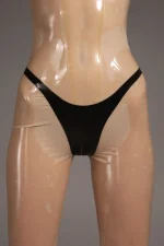 Black Latex Thongs For Women