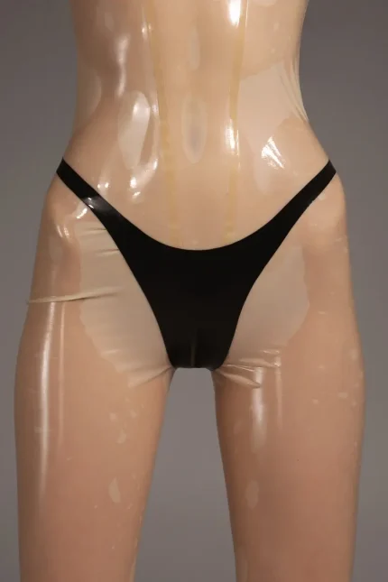 Black Latex Thongs For Women