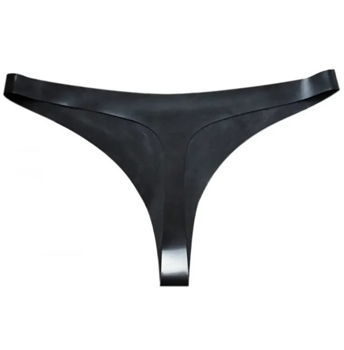 Black Latex Thongs For Women