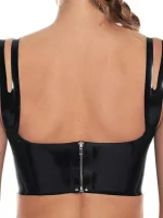Latex Bra and Panty Set with Crotch Open