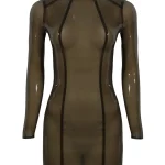 Latex Black Evening Pencil Dress