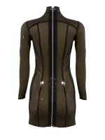 Long Sleeve Transparent Latex Mini Dress Chic
