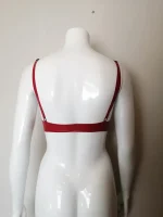 Red Latex Bra with Spaghetti Straps